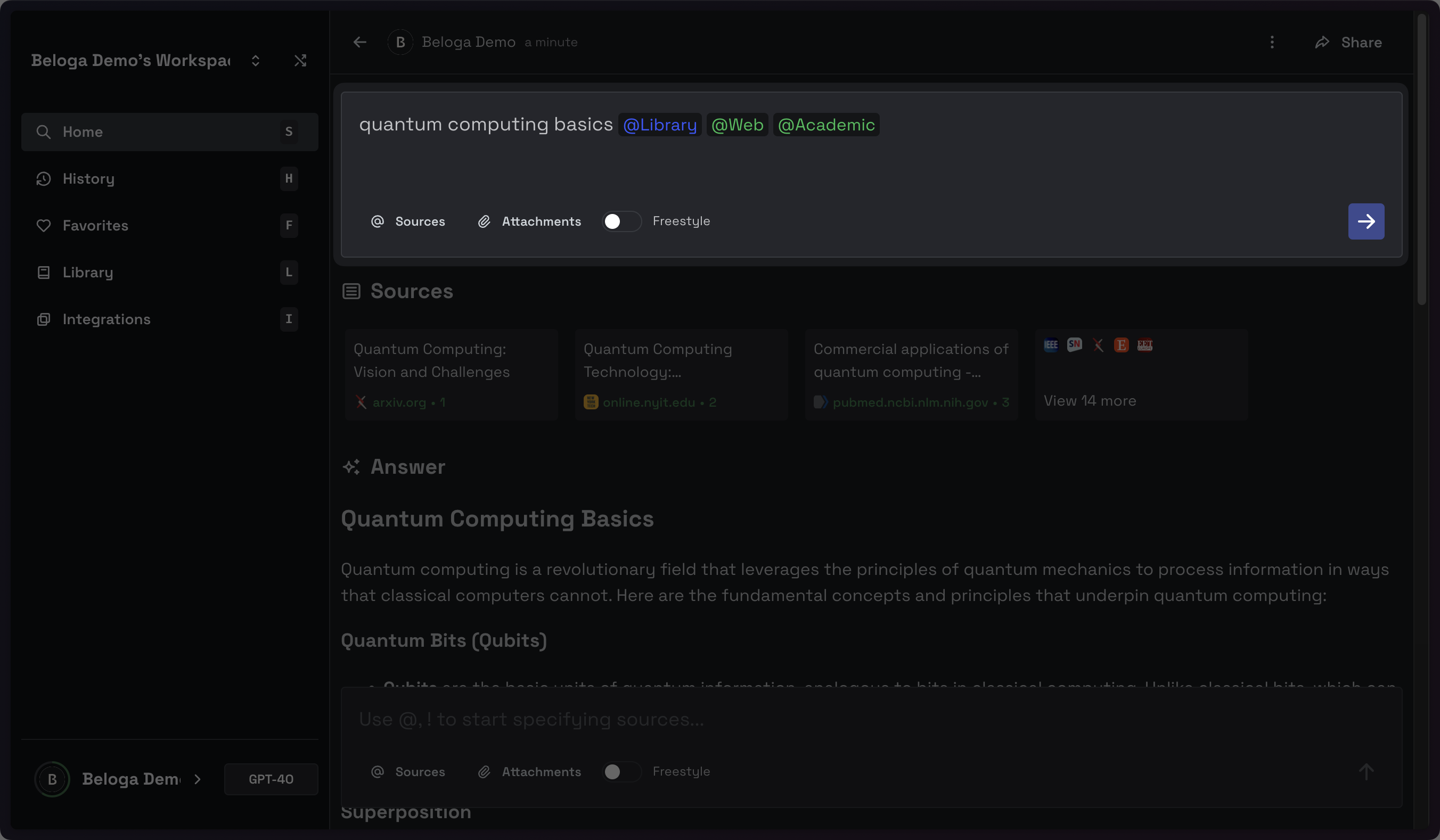 Beloga Search Interface